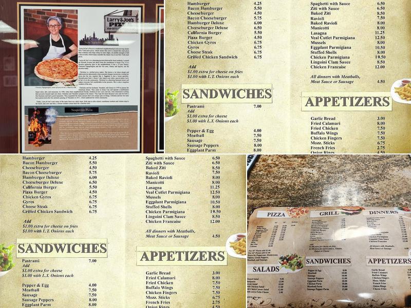 Larry & Joe's Pizzeria Menu