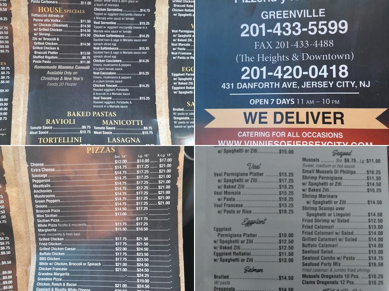 Vinnie's Pizza III Menu