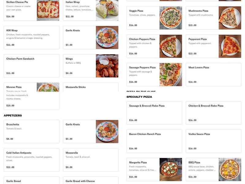 Hot House Pizza Menu