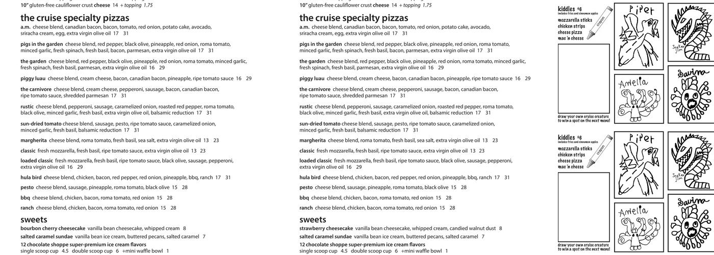 The Cruise Menu