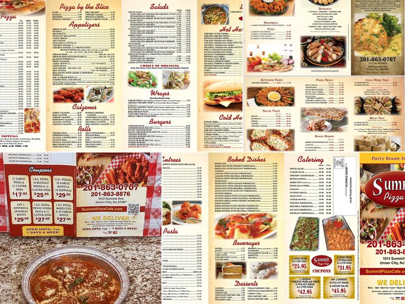 Summit Pizza Cafe Menu