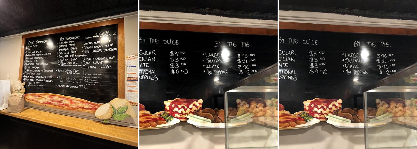 Uptown Pizzeria Menu