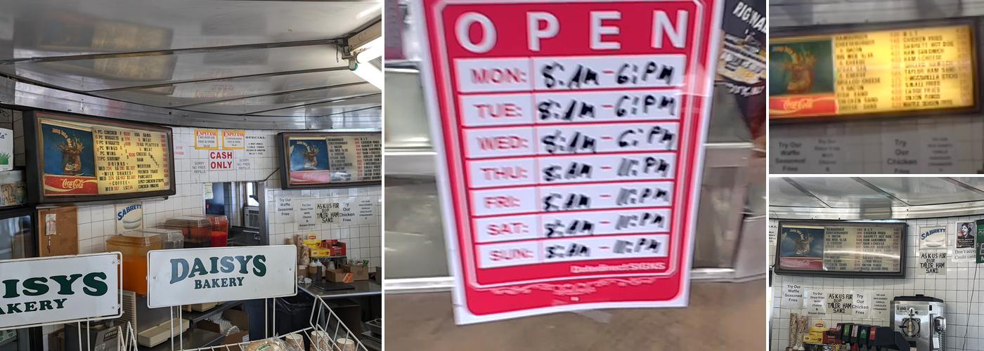 White Mana Diner Menu