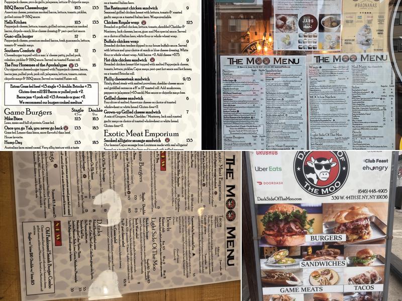 Dark Side Of The Moo Menu