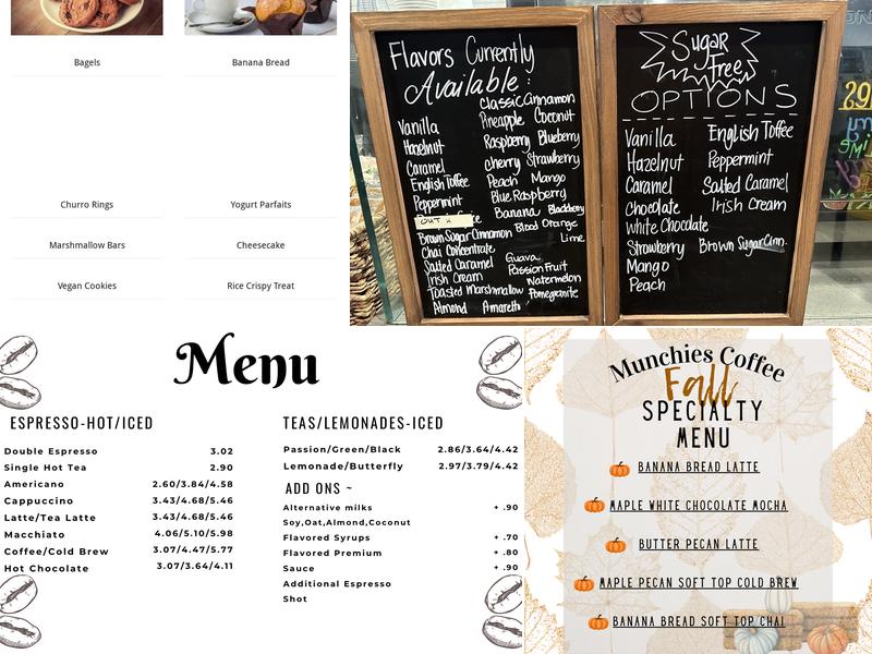 Munchies Coffee Menu