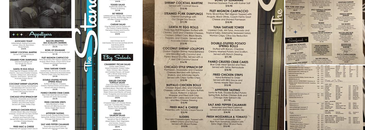 The Standard Restaurant and Lounge Menu