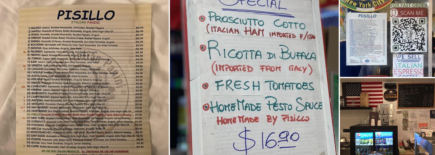 Pisillo Italian Panini Menu