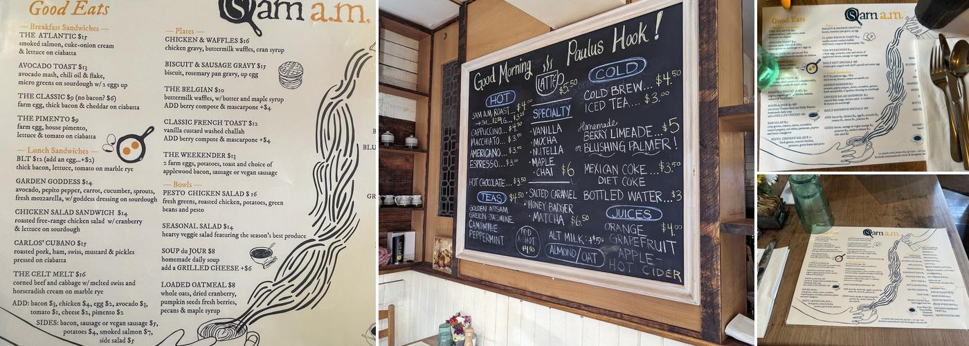 sam a.m. Menu