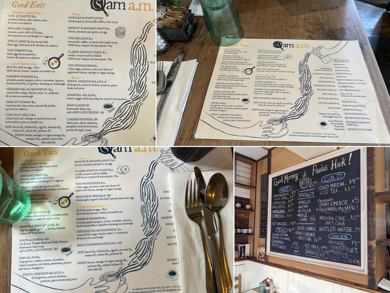 sam a.m. Menu