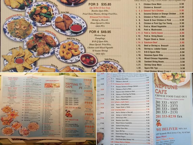 Neptune Cafe Menu