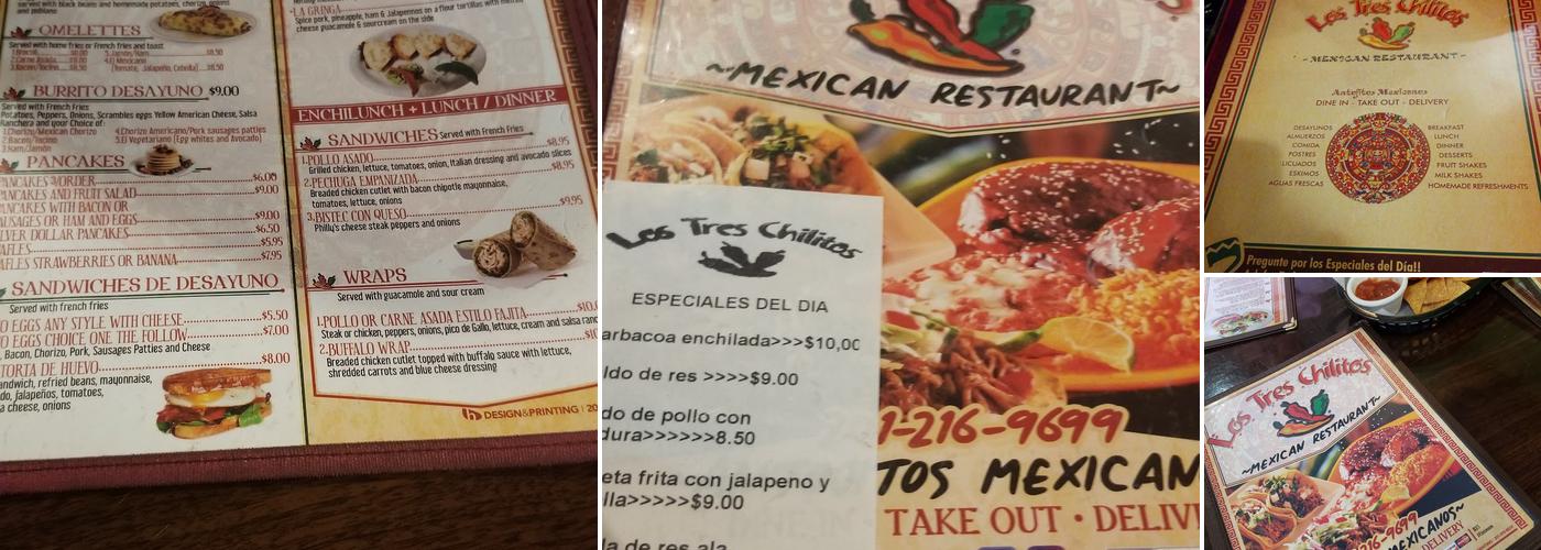 Los Tres Chilitos Menu