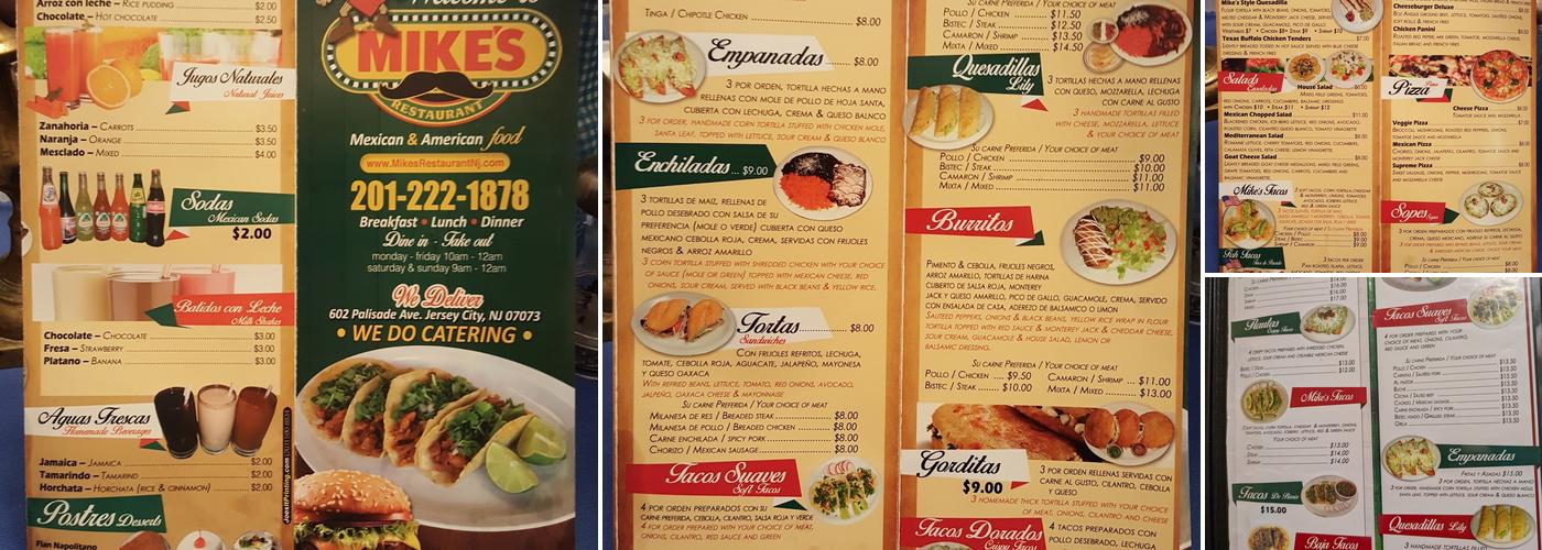 Mike's Restaurant Menu