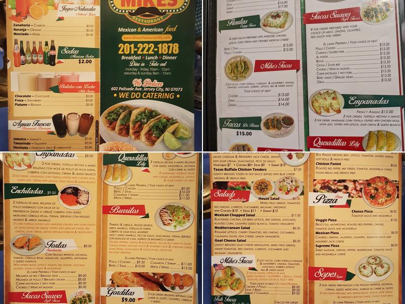 Mike's Restaurant Menu