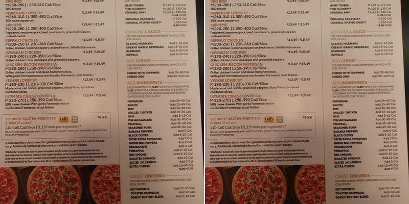 Pizza Hut Menu