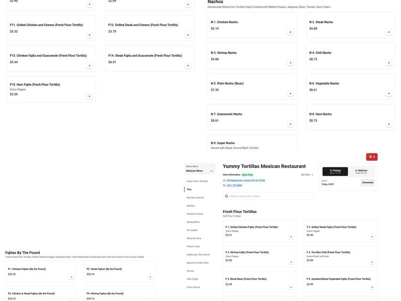 Yummy Tortillas Menu