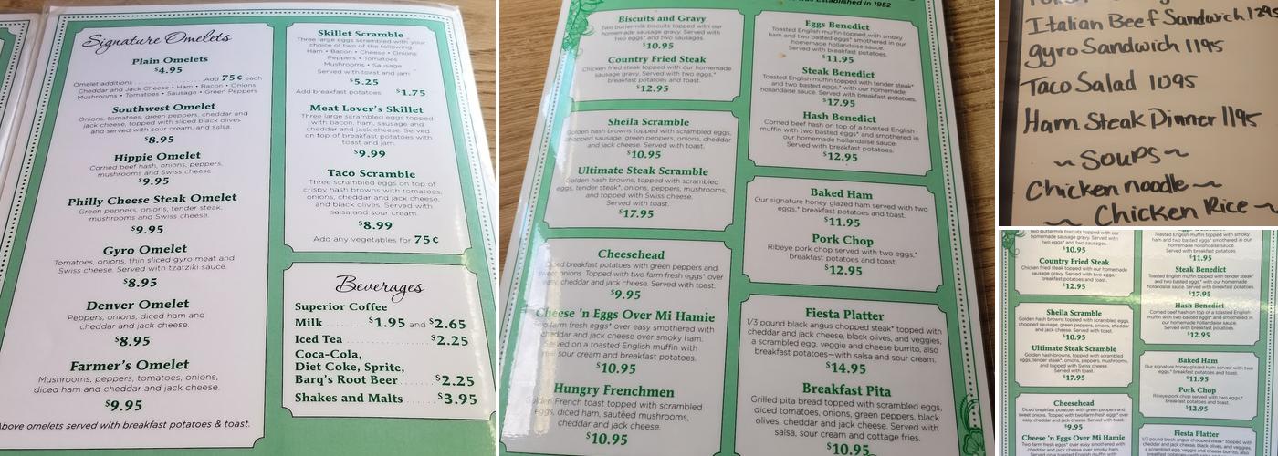 Sheila Mae's Town Fryer Menu