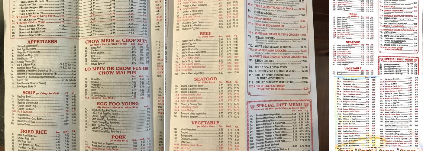 Old Peking Menu