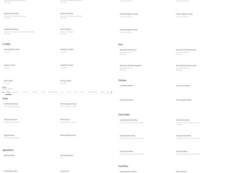 Far East Kitchen Menu