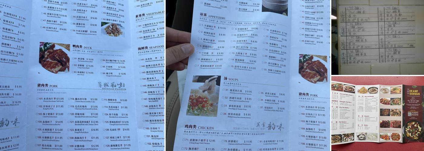 Grand Sichuan Menu