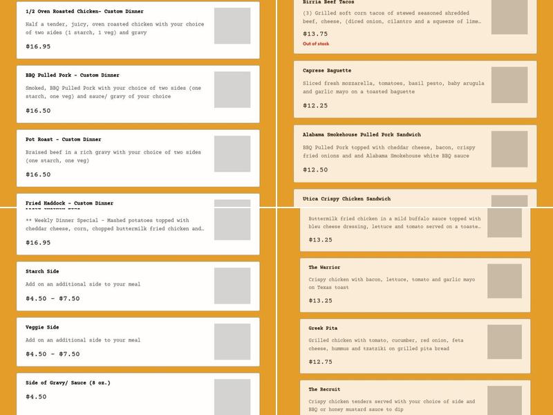 Mess Hall Menu
