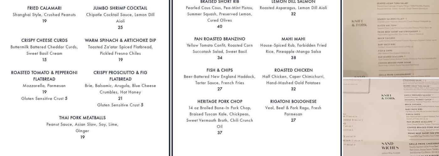 Del Frisco's Grille Menu