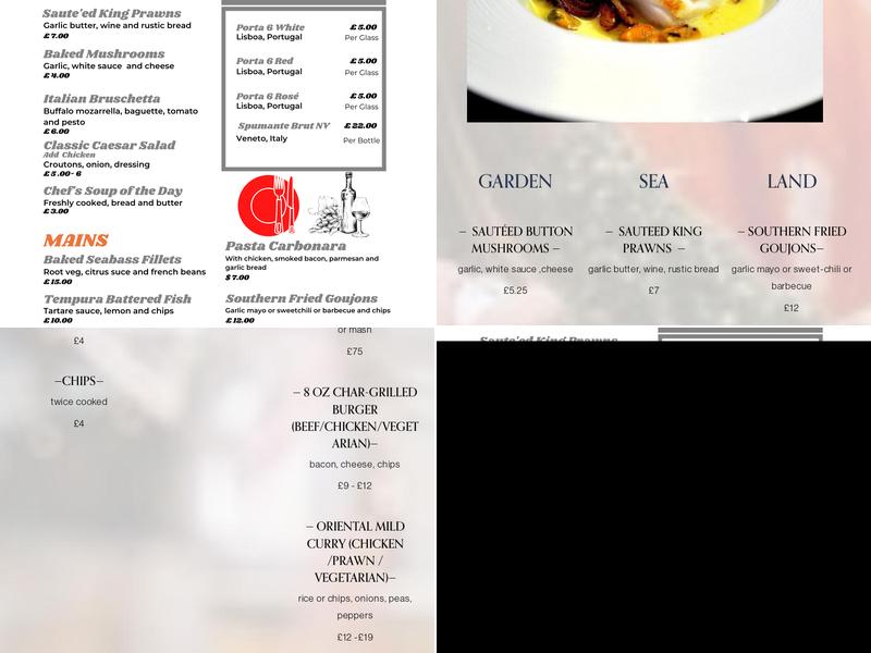 O'Connors Bar & Restaurant Menu