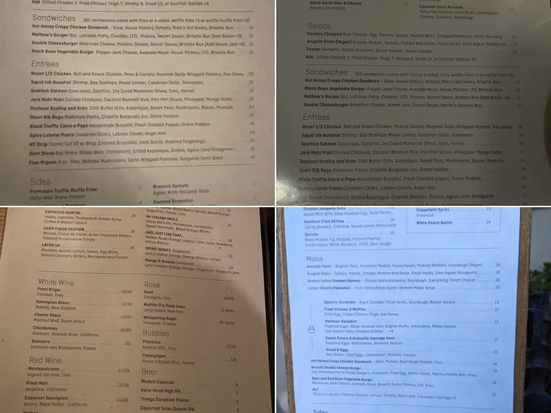 Mathews Food and Drink Menu