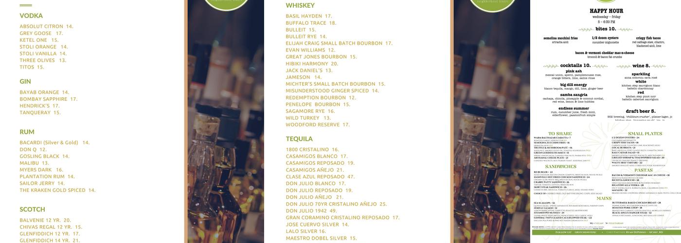 The Kitchen Step Menu