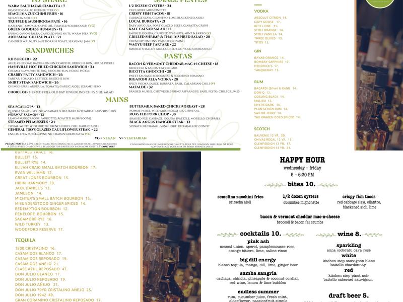 The Kitchen Step Menu