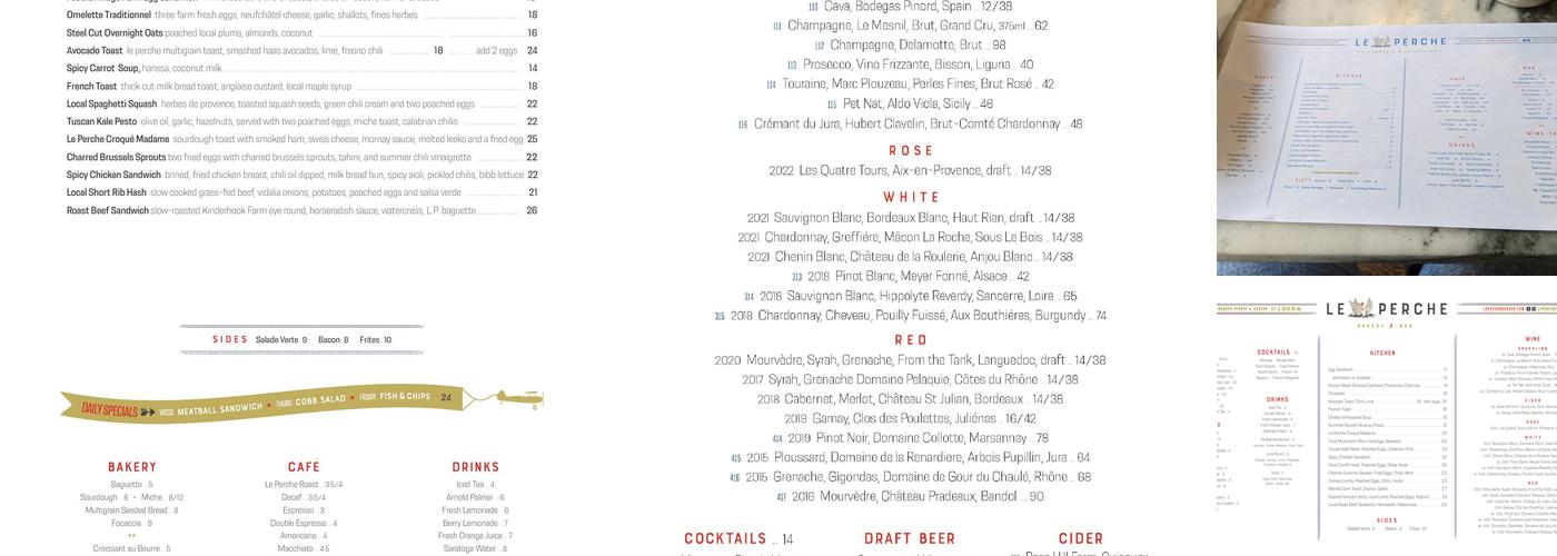Le Perche Menu