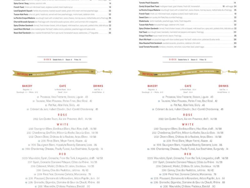 Le Perche Menu