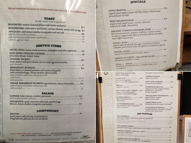 MOTO Coffee/Machine Menu