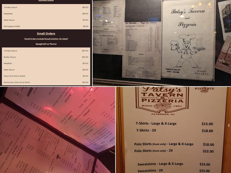 Patsy's Tavern & Restaurant Menu