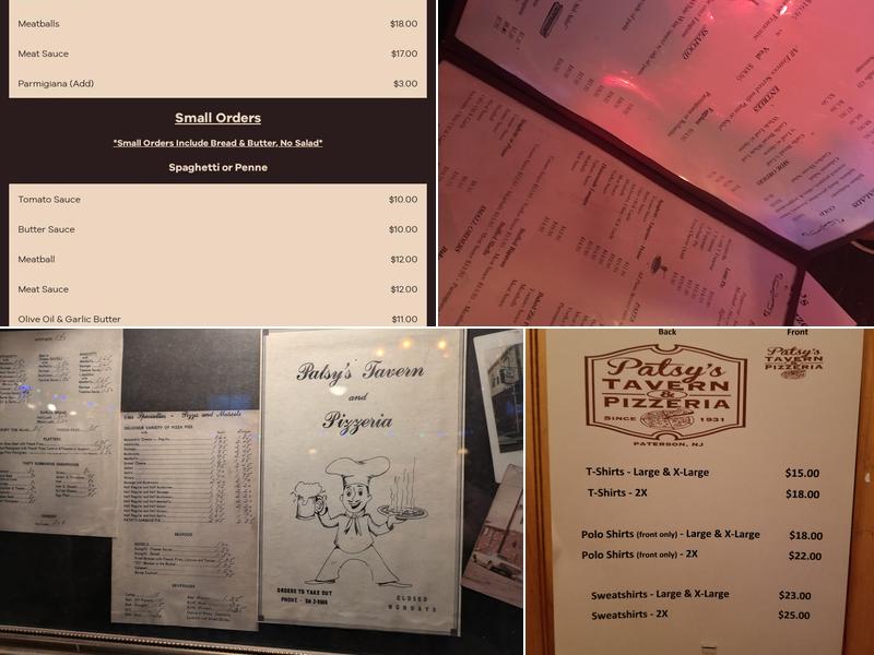 Patsy's Tavern & Restaurant Menu