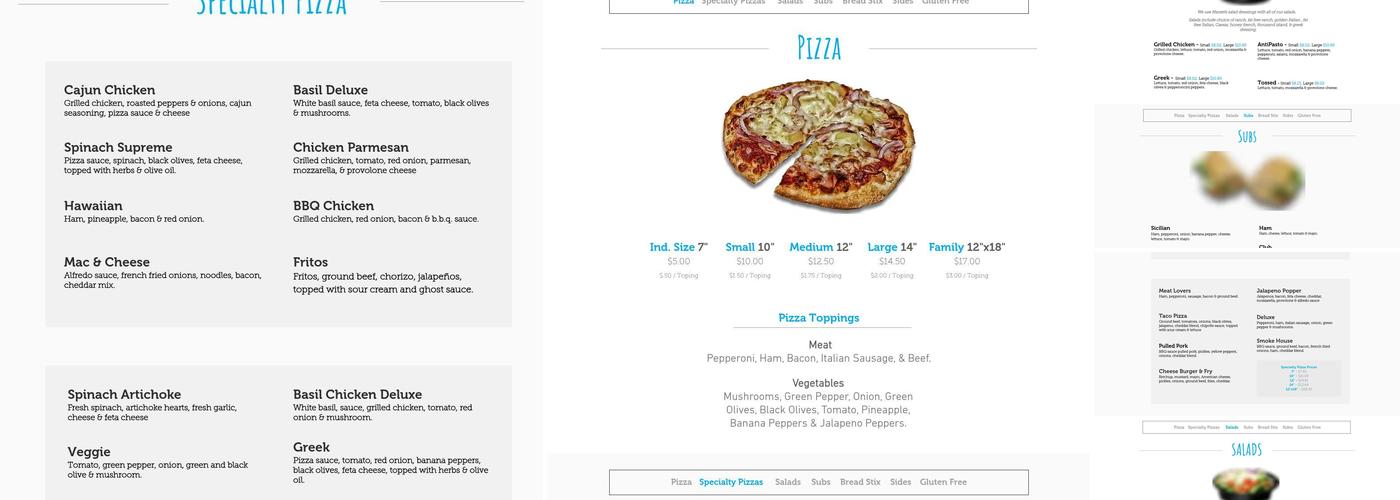 Sluggo's Pizzeria Menu