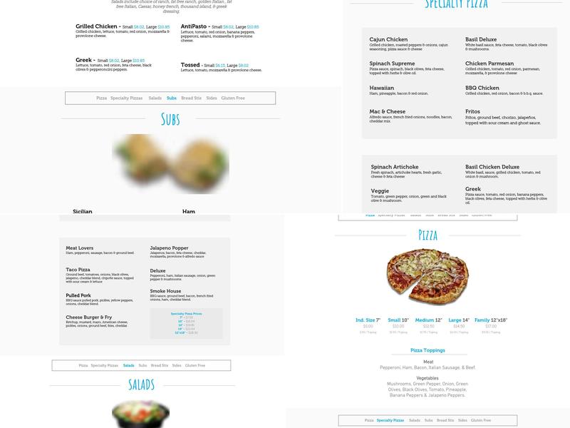 Sluggo's Pizzeria Menu