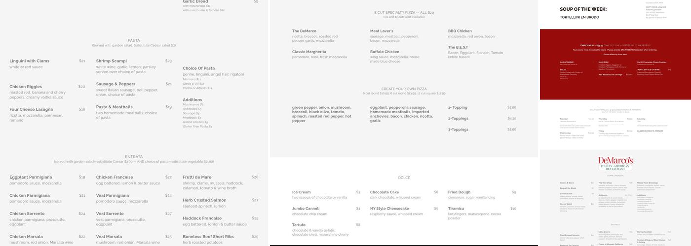 DeMarco's Menu