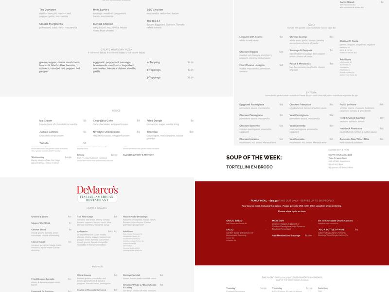 DeMarco's Menu