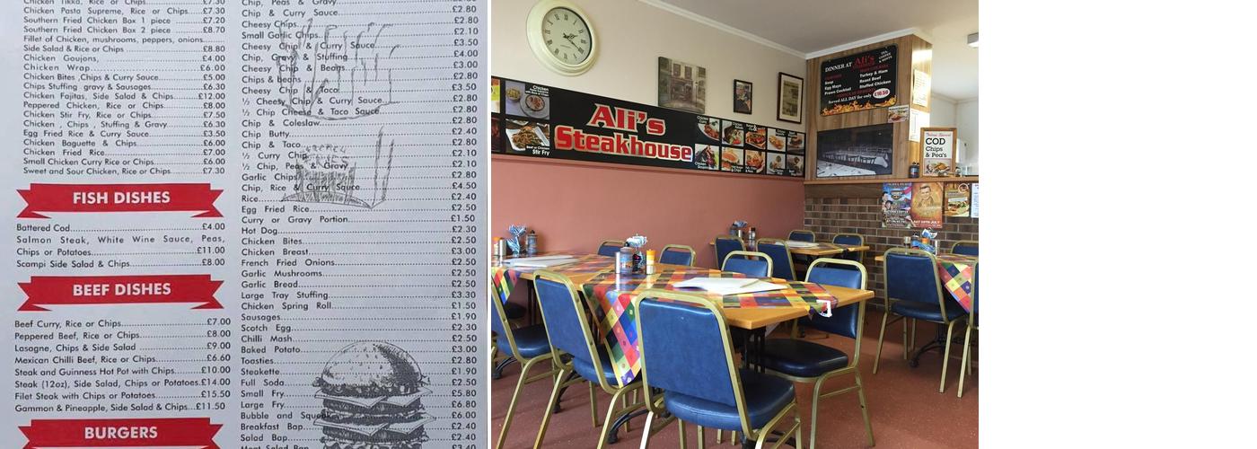 Ali's Steak House Menu