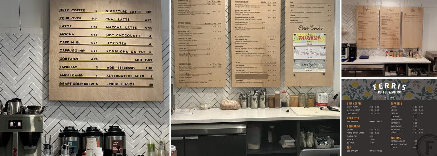 Ferris Coffee Menu