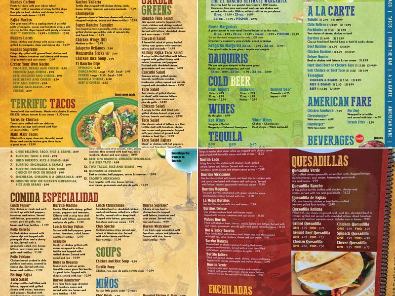 El Rancho Menu