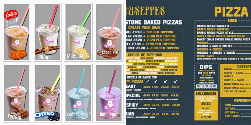 Giuseppe's Pizza House Strabane Menu
