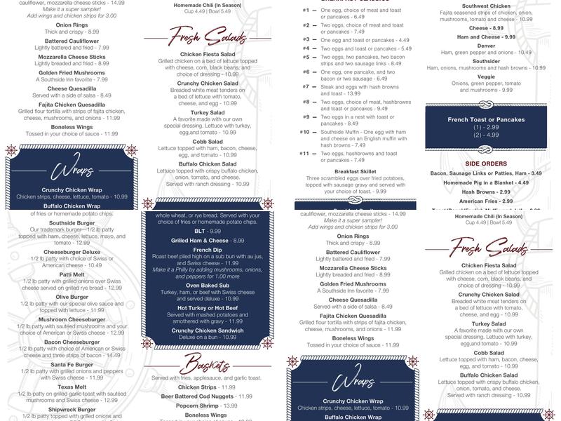 Southside Inn Menu
