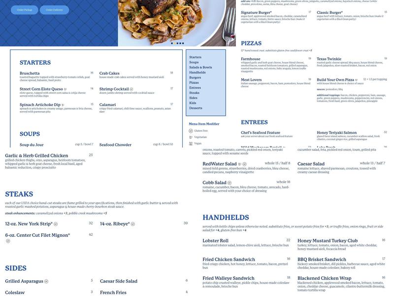Boatwerks Waterfront Restaurant Menu