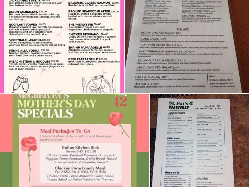McGreivey's Menu