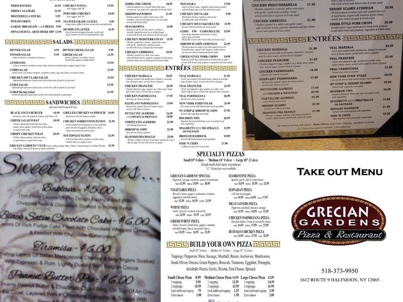 Grecian Gardens Pizza & Restaurant Menu