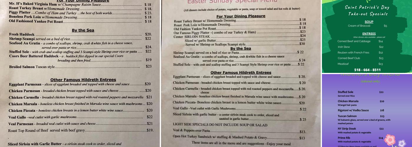 Hildreth's Restaurant Menu