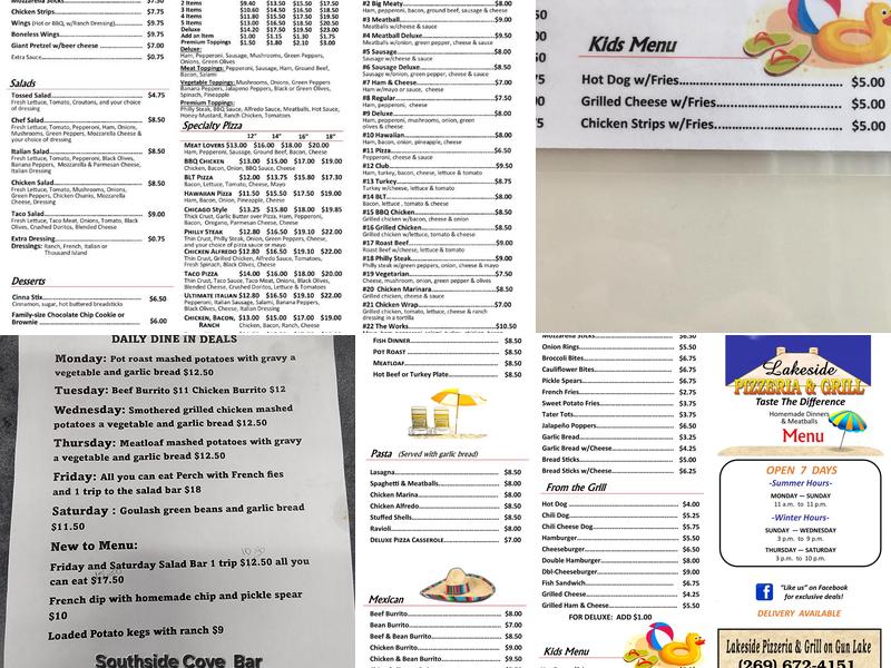 Lakeside Pizzeria Menu