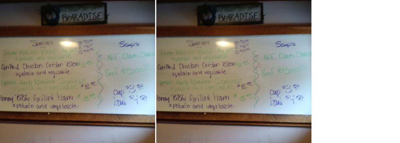 Benson's Menu