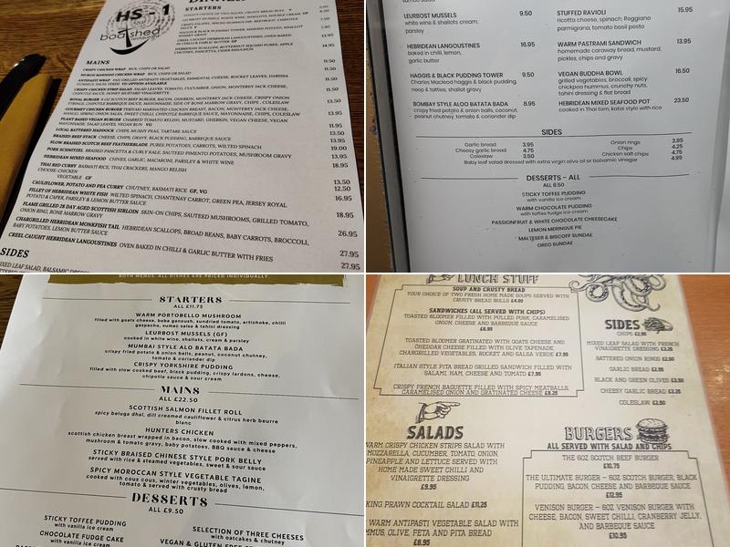 The Boatshed Restaurant Menu